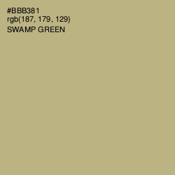 #BBB381 - Swamp Green Color Image